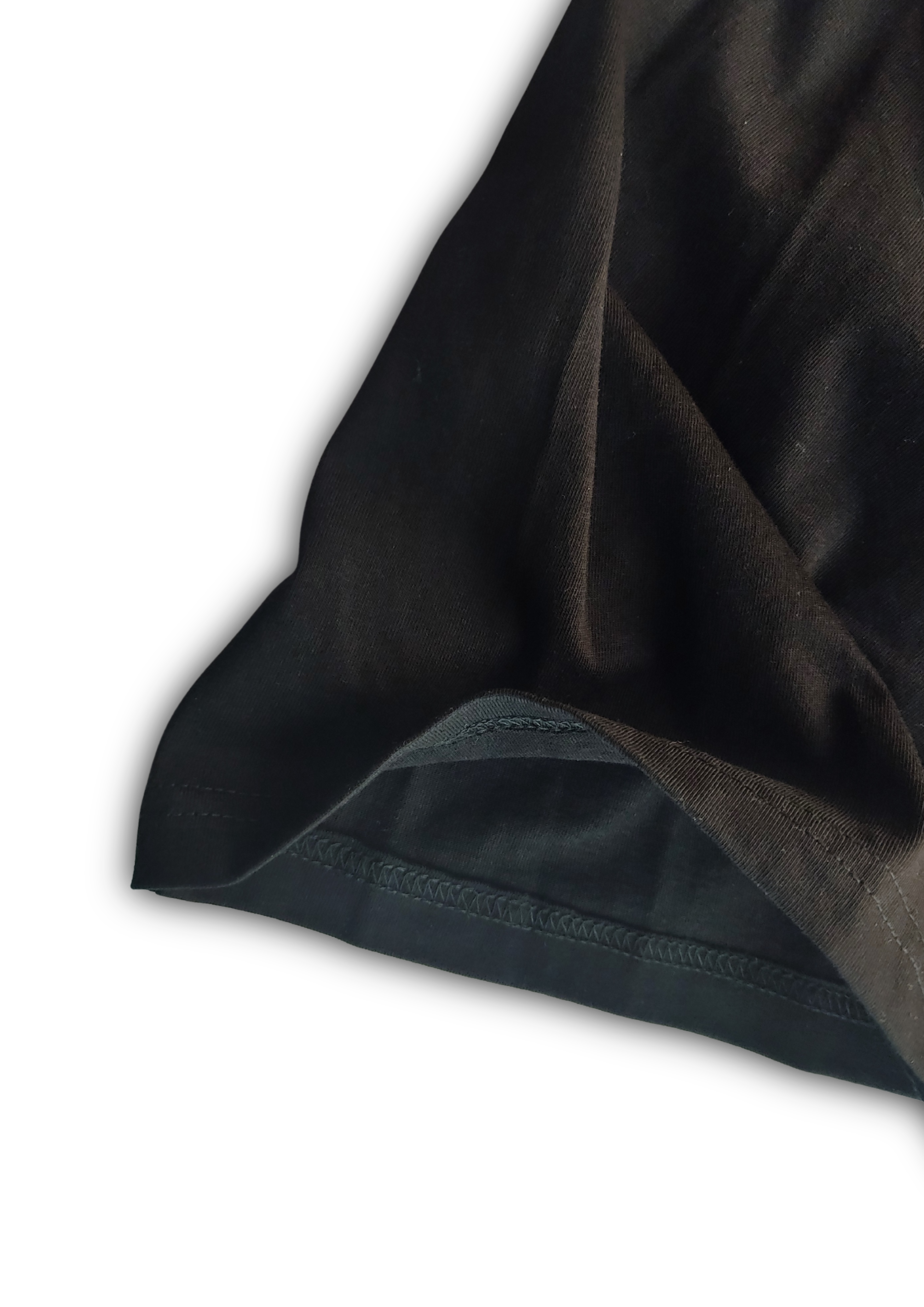 Close-up of a black fabric with a white background